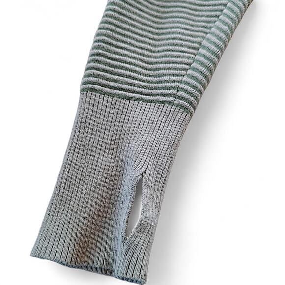 OFFLINE Aerie Real Me Ribbed Quarter Zip Sweater Athleisure Loungewear Green S - Picture 4 of 8